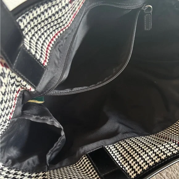 !!SOLD!!Lauren Ralph Lauren Black and White Checkered Tote Bag Set - Picture 11 of 13